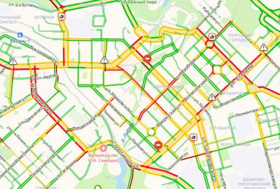 В Рязани опять образовались десятибалльные пробки