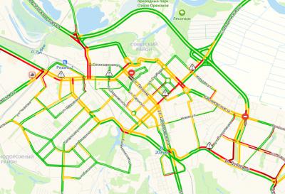 На дорогах Рязани вновь зафиксированы десятибалльные пробки