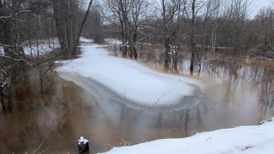 На реке Пра близ деревни Дулино начался паводок
