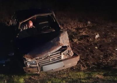 Близ Скопина пьяный водитель опрокинулся в кювет