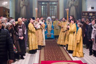 В Христорождественском соборе Рязани прошло всенощное бдение