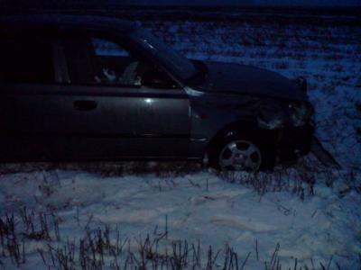 На трассе «Рязань – Скопин» автомобиль улетел в кювет