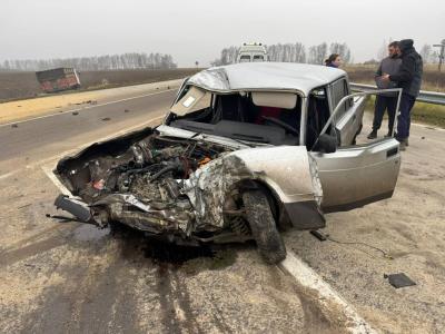 На трассе в Рыбновском районе «МАЗ» размазал «семёрку»