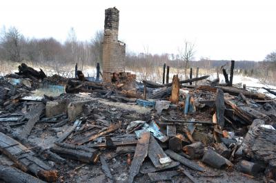В Путятинском районе у молодой семьи сгорел дом