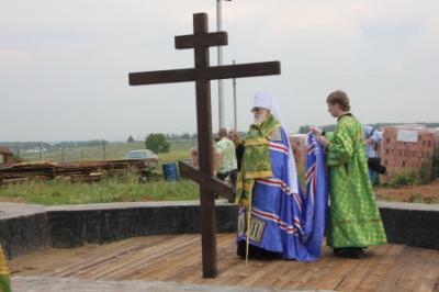 В Баграмово заложили камень в основание храма в честь святителя Спиридона епископа Тримифунтского