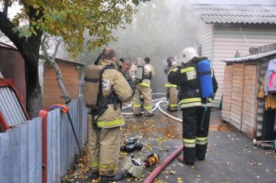 В центре Рязани сгорела сауна