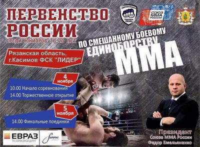 В Касимове пройдёт первенство России по ММА среди юниоров