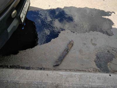 Пробка на выезде из Рязани в Солотчу образовалась из-за повреждения дорожного полотна