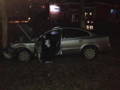 Иномарка под управлением пьяной леди не разминулась с деревом в Рязани