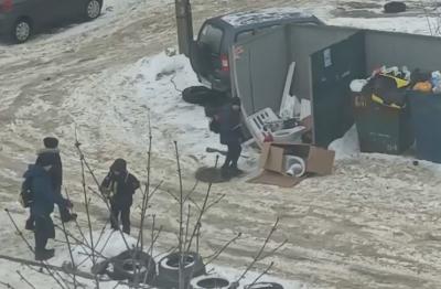 Рязанцы пожаловались на детей, громящих помойку