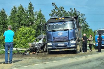 На трассе под Рязанью грузовик размазал «Газель»