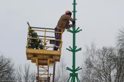 В Наташкином парке Рязани начали собирать ёлку