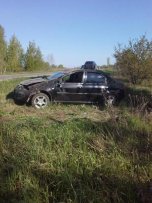 Renault Logan улетел в кювет близ Скопина
