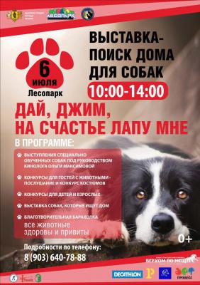 В Лесопарке пройдёт выставка собак, которые ищут дом
