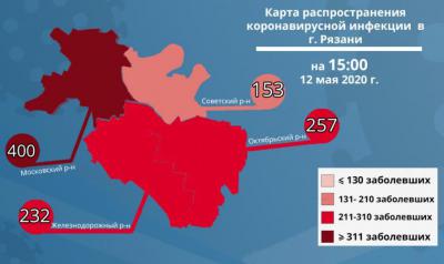 В Рязани проживает 1042 человека с коронавирусом