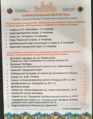Завершается первый этап голосования за благоустройство парков и скверов Рязани