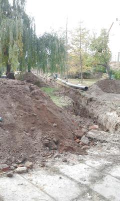 На Лыбедском бульваре начались работы по прокладке коммуникаций к гостинице