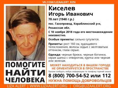 Пропавший 10 ноября пожилой житель Кораблинского района погиб