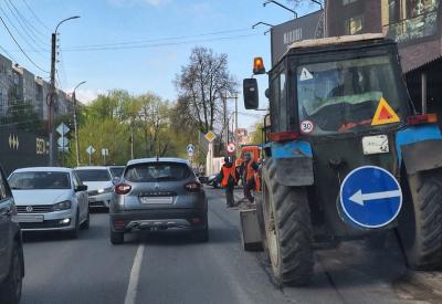 На улице Татарской в Рязани образовалась пробка