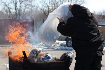В Рязани сожгли 16 видов наркотических веществ