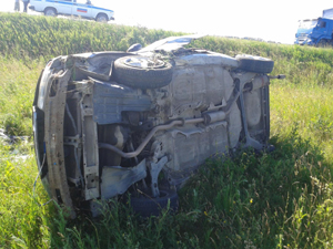 На Рязанщине перевернулась иномарка под управлением автоледи