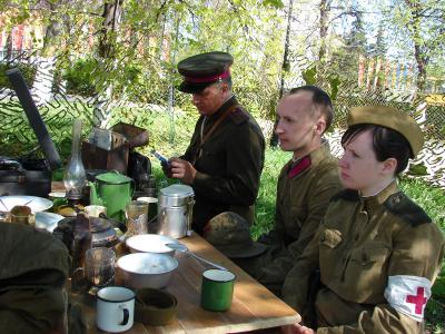 В Рязани реконструировали сцены затишья между боями времён Великой Отечественной