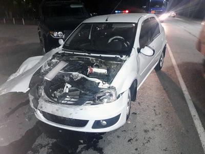 На Ряжском шоссе Renault Logan угодил под «УАЗ Патриот»