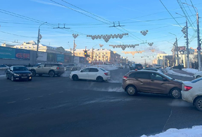 В центре Рязани образовались пробки из-за неработающего светофора