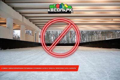В Лесопарке Рязани временно закрыли горки и каток