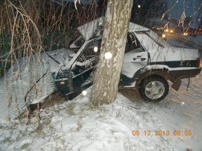 В Ряжске «Жигули» врезались в дерево