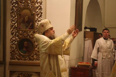 Рязанский митрополит совершил великую вечерню в Рождественский сочельник