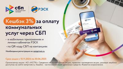 Клиенты ПАО «РЭСК» могут получить кешбэк за оплату электричества