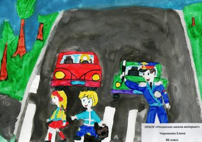 Юные рязанцы нарисовали полицейских 