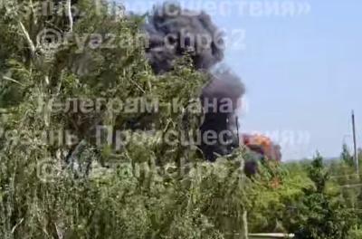 В Новосёлках под Рязанью заметили крупный пожар