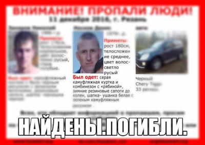 Пропавшие в Рязанской области мужчины найдены погибшими