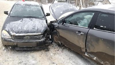 В Скопине «Лада Приора» столкнулась с Kia Rio