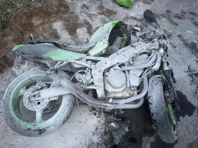 Обнародованы фото с места ДТП под Рязанью, где разбился мотоциклист