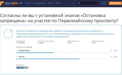 Организован опрос по запрету парковки на участке Первомайского проспекта в Рязани