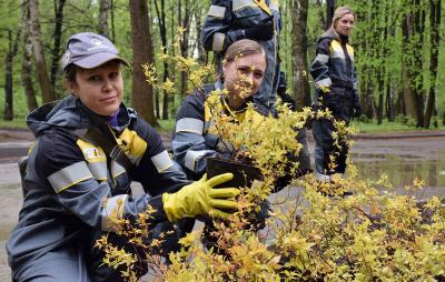 Работники РНПК вместе с рязанцами высадили в ЦПКиО семейные клумбы