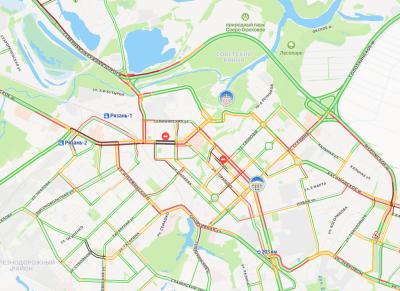 В Рязани образовались 9-балльные пробки