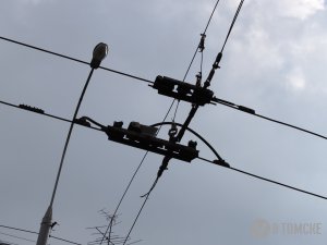 На Первомайском проспекте стоят троллейбусы