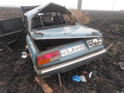 В рязанском селе «семёрка» улетела в поле