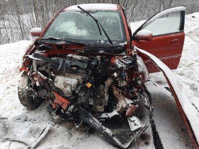 Близ Спас-Клепиков Kia Rio столкнулся с микроавтобусом