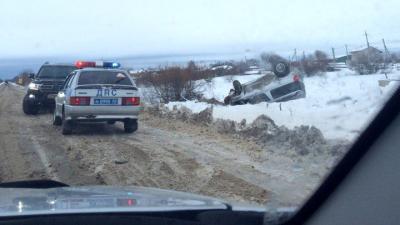 Под Рязанью Scoda Yeti перевернулась в кювет