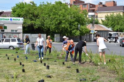Клумбы Рязани обновляют