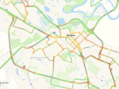 В Рязани образовались 9-балльные пробки