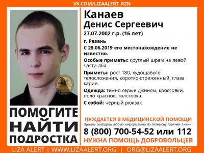 Рязанцев просят помочь в поисках юноши