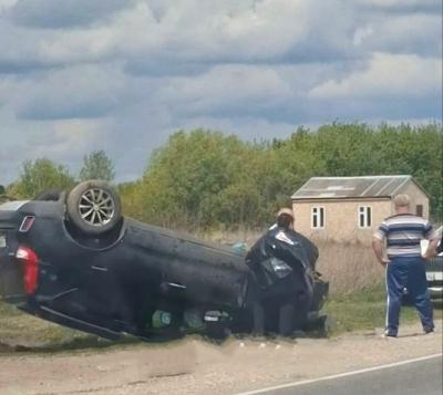 В Милославском районе автомобиль приземлился на крышу