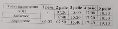 Опубликовано расписание автобуса из Рязани в Заокское