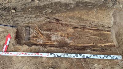 На раскопе на улице Новослободской в Рязани нашли двойное погребение